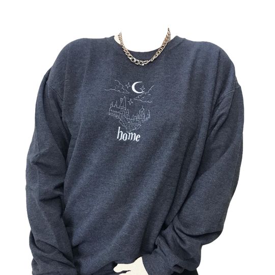 Magic Home Castle Embroidered Sweatshirt | Halloween Spooky Season | Cozy Sweatshirt Gift