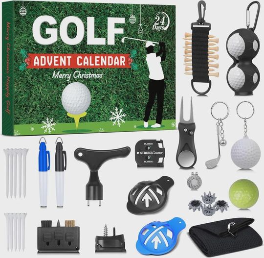 Discover Golf Advent Calendar 2025, 24 Days of Golf Tees Balls & Accessories, Christmas Gift for Golfers PGA Fans and Enthusiasts