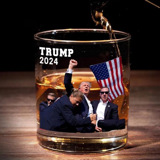 Discover Trump 2024 Whiskey Glass - President Trump Coffee & Tea Cup, Groomsmen Gift, MAGA Supporter Gift