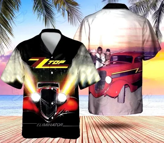 Rock Band ZZ Top Eliminator Hawaiian Shirt