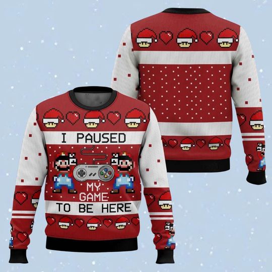 Super Mario Christmas Sweater, Peach Princess Ugly Sweater, Video Game Christmas Sweater