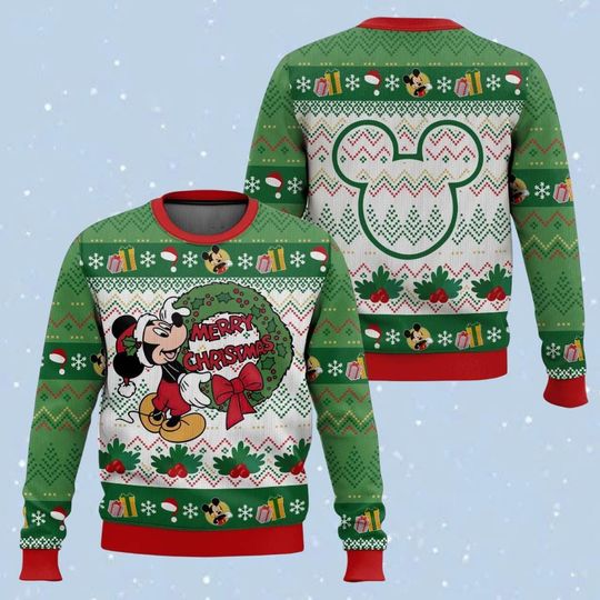Discover Disney Mickey Ugly Christmas Sweater, Mickey Mouse Sweater, Disneyland Xmas Holiday Gift