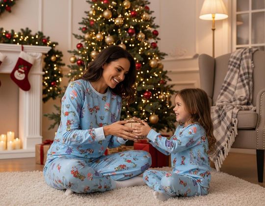 Discover Vintage Cinde Princess Holiday Sparkle Winter Magic Pajamas Set, Fairy godmother Christmas Pjs, Disney Princess Holiday Sleepwear