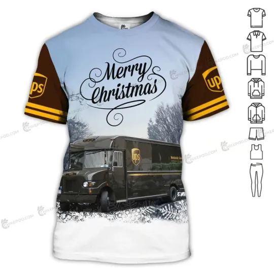 Discover Christmas Postal Service Truck 3D All Over Printed Clothes