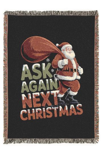 Discover Funny Christmas Hand Woven Blanket - Holiday Home Decor, Xmas Gift, Wall hanging