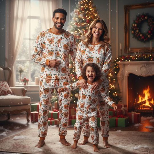 Discover Retro Mickey and Friends Gingerbread Christmas Pajama Set for Adults and Family