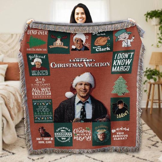 Christmas Vacation Woven Blanket National Lampoon's Christmas Vacation Blanket Clark Griswold Blanket Christmas Movie Blanket Xmas Gift