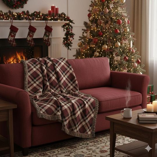 Discover Ralph Lauren Christmas Plaid Throw: Cotton Woven Blanket