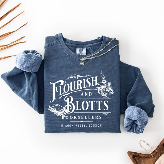 Discover Wizard Book Shop Comfort Colors Sweatshirt, HP House Sweatshirt, Universal Vacation Sweater, Wizard World Gift, Wizard Book Lover Sweater