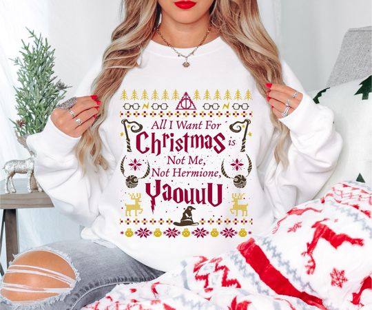 Discover All I Want for Christmas You Wizard Sweater | Magic School Holiday Crewneck