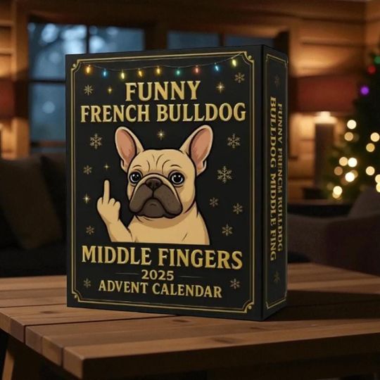 Discover Bulldog Christmas Advent 24 Days 2D Acrylic Dog, Advent Calendar,Gift for Kids