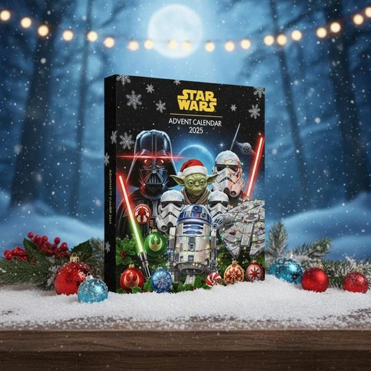 Discover Christmas Star Wars Advent Calendar 2025, Yoda Vader R2D2 Collectible Figures, WDW Christmas Countdown Gift, Winter Gift
