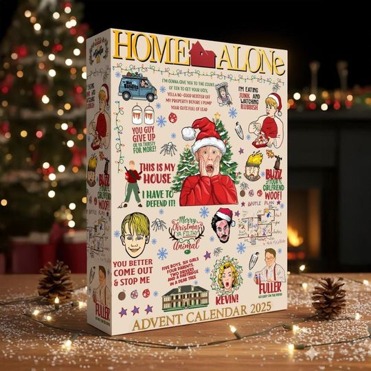 Home Alone Christmas Advent Calendar 2025, Acrylic Countdown Box, Holiday Decor