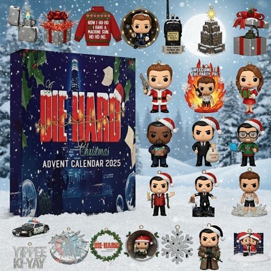 Discover Acrylic Advent Calendar Blind Box Die Hard Christmas 2025, Movie Countdown Box, Action Hero Collectible Holiday Decor