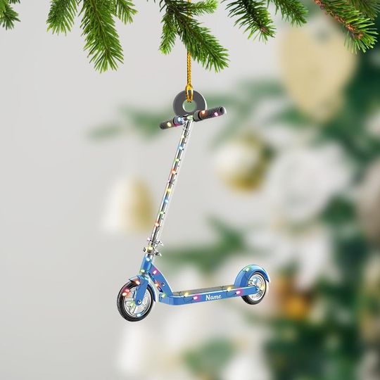Discover Personalized Scooter Ornament, Scooter Christmas Ornament, Electric Scooter Hanging Ornament, Kid Scooter Lovers Ornament Gift TD-1108-Q4ZM