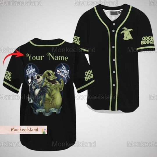 Discover Halloween Oogie Boogie Baseball Jersey, Custom Nightmare Before Christmas Shirt, Horror Movie Baseball Jersey
