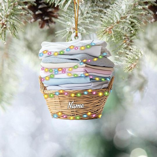 Discover Personalized Laundry Basket Ornament, Laundry Clothes Christmas Ornament, Laundry Room Hanging Ornament, Laundry Room Decor