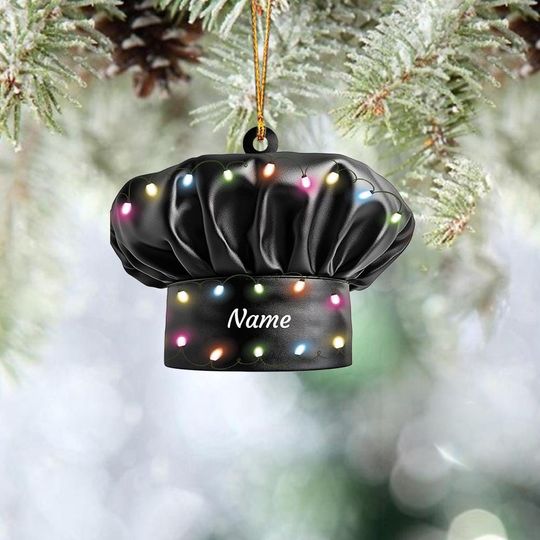 Discover Personalized Chef Hat Ornament, Chef Christmas Ornament, Cooking Ornament, Restaurant Kitchen Ornament, Baker Ornament Gift