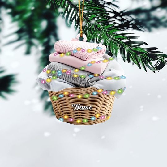 Discover Personalized Laundry Basket Ornament, Laundry Clothes Christmas Ornament, Laundry Room Hanging Ornament, Laundry Room Decor