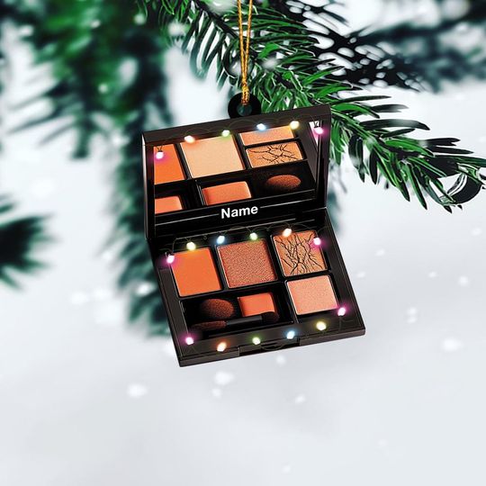 Discover Personalized Eye Shadow Palette Ornament, Makeup Palette Christmas Ornament, Makeup Artist Ornament, Cosmetic MUA Ornament Gift