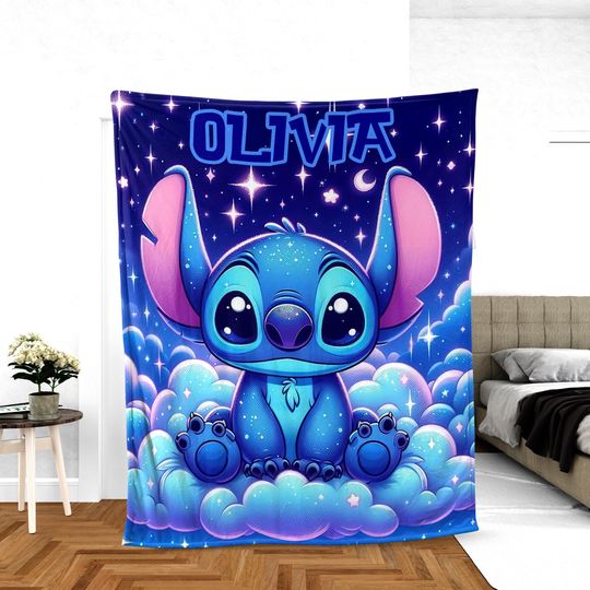 Discover Personalized Stitch Blanket Lilo Stitch Blanket Stitch Birthday Gifts Angel Stitch Christmas Gifts