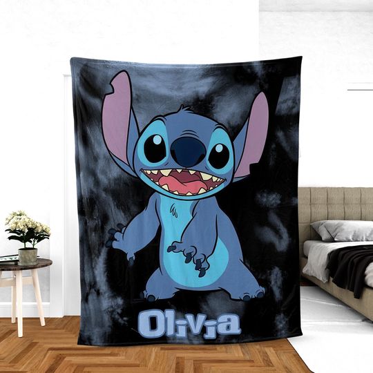 Discover Personalized Stitch Blanket Lilo Stitch Blanket Stitch Birthday Gifts Angel Stitch Christmas Gifts