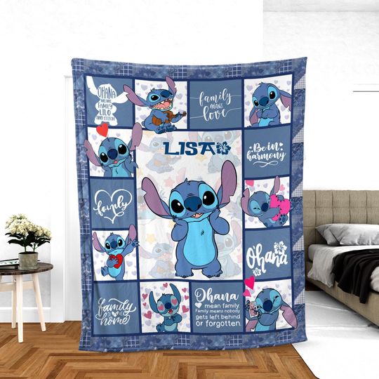 Discover Personalized Stitch Blanket Lilo Stitch Blanket Stitch Birthday Gifts Angel Stitch Christmas Gifts