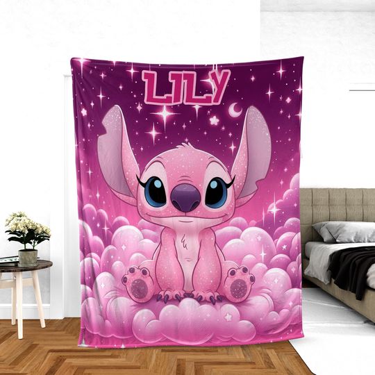 Discover Personalized Angel Blanket Lilo Stitch Blanket Stitch Birthday Gifts Angel Stitch Christmas Gifts