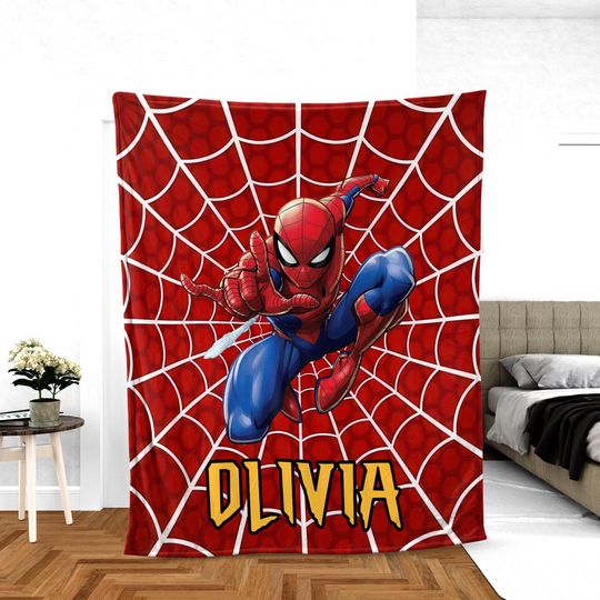 Discover Custom Spider Blanket , Spider Hero Gift , Spider Birthday Theme Party, Superhero Christmas Gift