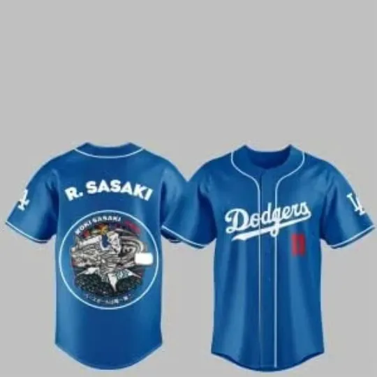 Discover L.A. D0dg*rs Rising Stars R0ki S@saki 2025 Jersey, Gift For Fans, Christmas Gift