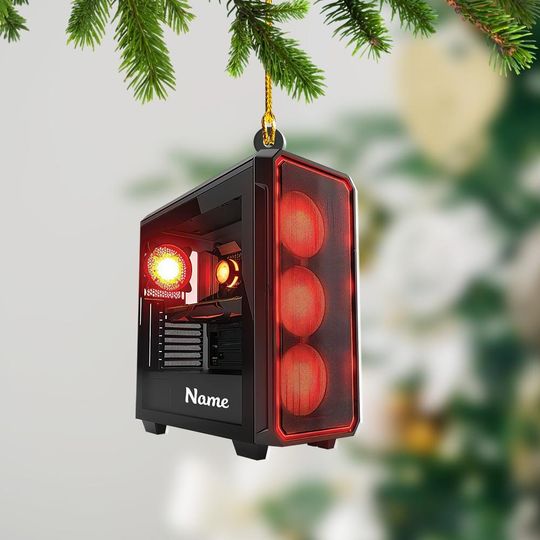 Discover Gaming Computer Christmas Light Ornament, Christmas Tree Decor, Loved Gaming Computer Ornament, Hanging Ornament Gift
