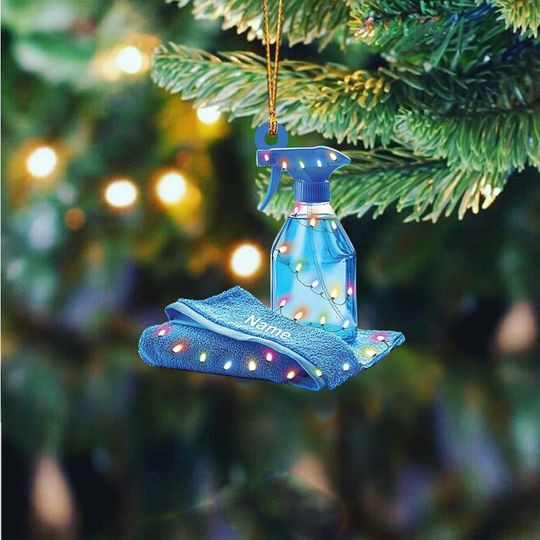 Discover Personalized Cleaning Supplies Ornament, Janitor Cleaning Christmas Ornament, Maid Service Ornament Gift, Housekeeping Ornament