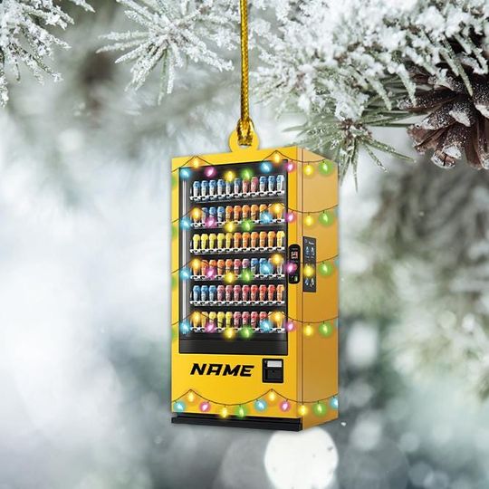 Personalized Vending Machine Christmas Ornament, Drink Vending Machine Ornament, Beverage Vending Machine Holiday Ornament Gift