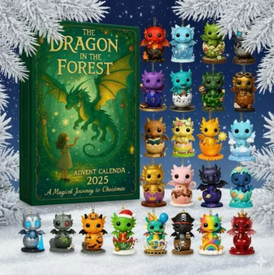 Discover Dragon Fantasy Acrylic Ornaments 2D Advent Calendar 2025 Gift For Christmas