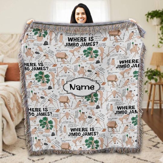 Marcus The Worm Woven Blanket Where is Jimbo James Blanket Marcus Funny Meme Gift Christmas Blanket 2025 Family Christmas Gift Home Decor