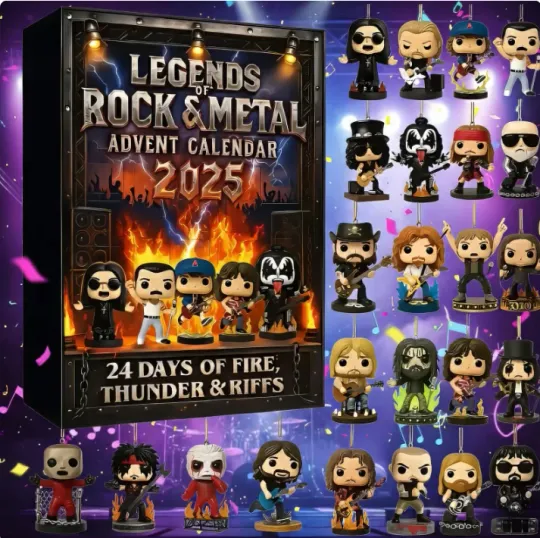 Discover Legends of Rock & Metal 2D Advent Calendar 2025, Rock Music Gift For Christmas