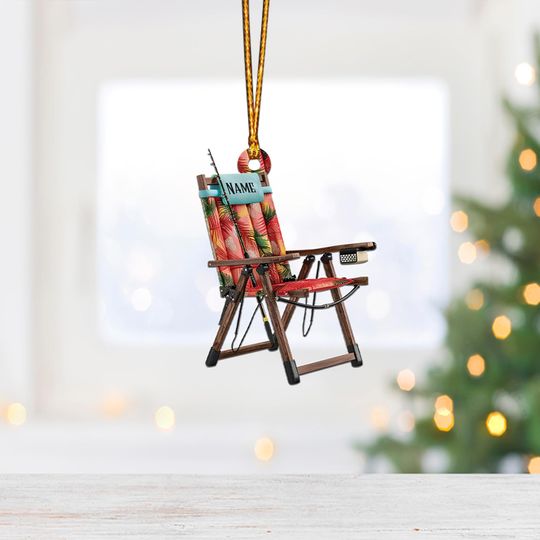 Discover Fishing Christmas Ornament, Fishing Christmas Chair Christmas Ornament, Gift For Fishing Lover, Gift For Dad, Fisher Ornament