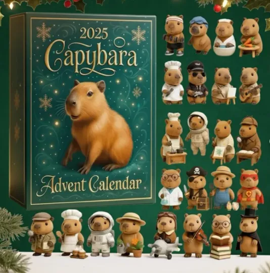 Discover Capybara Advent Calendar 2025 24 Acrylic Christmas Decorations