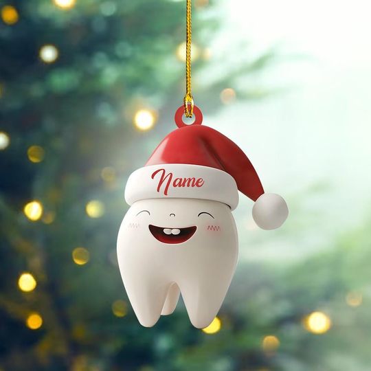 Discover Cute Tooth Christmas Ornament, Dentist Gift, Dental Office, Dental Clinic Ornament, Dental Hygienist Gift Dental Christmas Gift