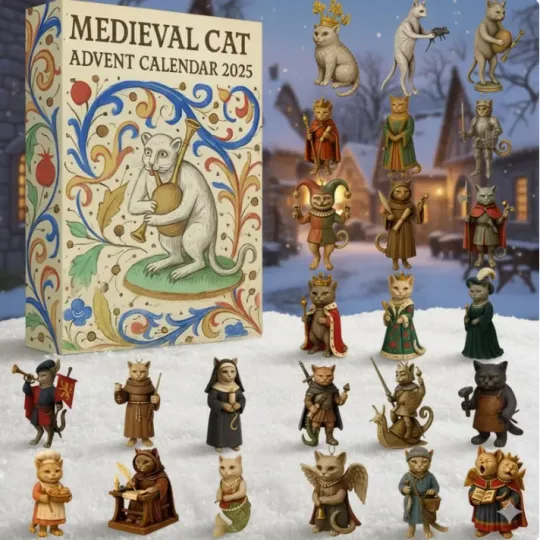 Discover Medieval Cat Design Acrylic Advent Calendar Christmas Ornament