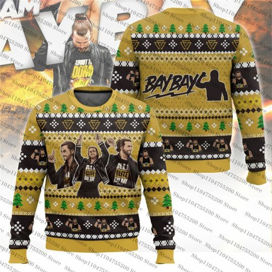 Discover Ugly Christmas Sweater Adam Cole Family Gifts Wrestling Winter Daily Men Women Popular Pullover Snowflake Sweatshirt Long Sleeve