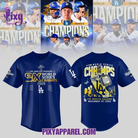 Discover 9-Time 2025 L.@. Dodger*s World Series Champs Jersey, Gift For Fans, Christmas Gift