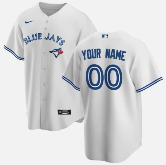 Discover Blue Jay White Home Custom Baseball Jersey Full Print