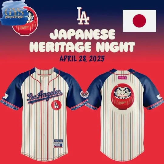 Discover Dodgers Japanese Heritage Night Baseball Jersey Full Print