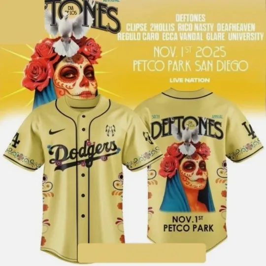 Discover Dodger 1Deftone Music Festival 2025 Baseball Jersey Full Print