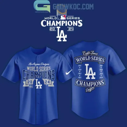 Discover Dodgers Champions 8th Time Baseball Jersey Full Print 3D