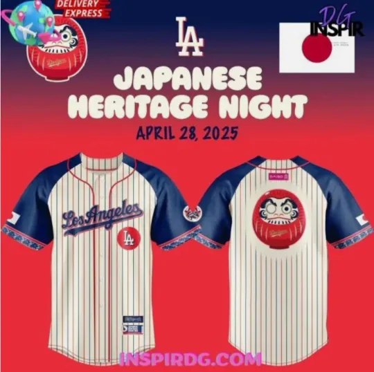 Discover Dodgers Japanese Heritage Night 2025 Baseball Jersey Full Print 3D