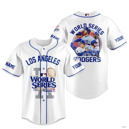 Discover Dodgers Champions Personalized White Baseball Jersey Full Print 3D