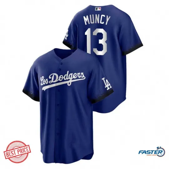 Discover No.13 Muncy Dodgers City Connect Baseball Jersey Full Print 3D