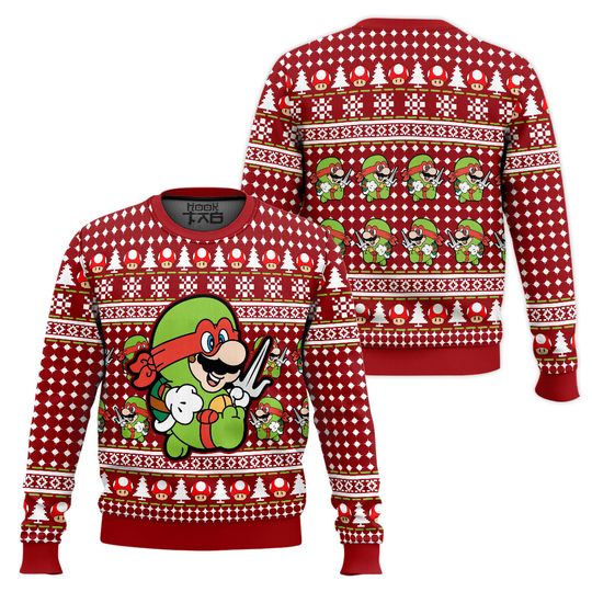 Super Ralph Ugly Christmas Sweater 3D Funny Holiday Party Pullover Warm Cozy Plus Size Xmas Sweater for Men Xmas Gift 2026